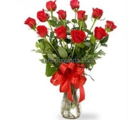 Red Roses Vase Flower