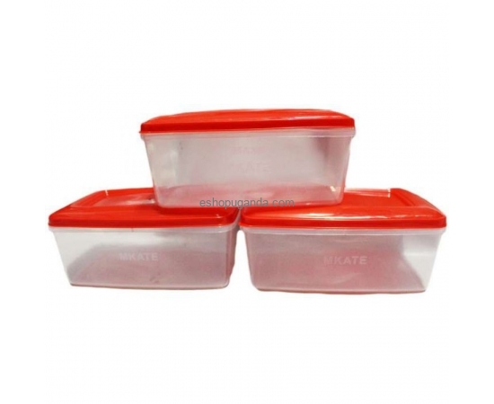 Mkate Set Of 3 Food Containers- Red, White