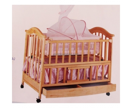 Wooden Baby Bed With Extension