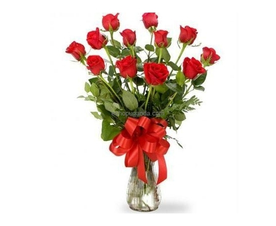 Red Roses Vase Flower