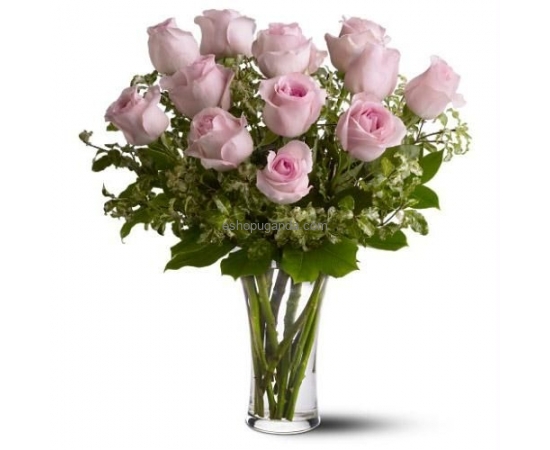 Surprise pink-roses-in-glass-vase